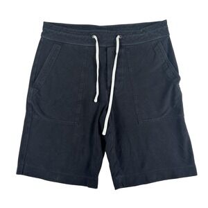 James Perse Shorts Mens 2 Black Sweat Jersey Drawstring Elastic Waist USA